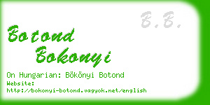 botond bokonyi business card