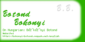 botond bokonyi business card